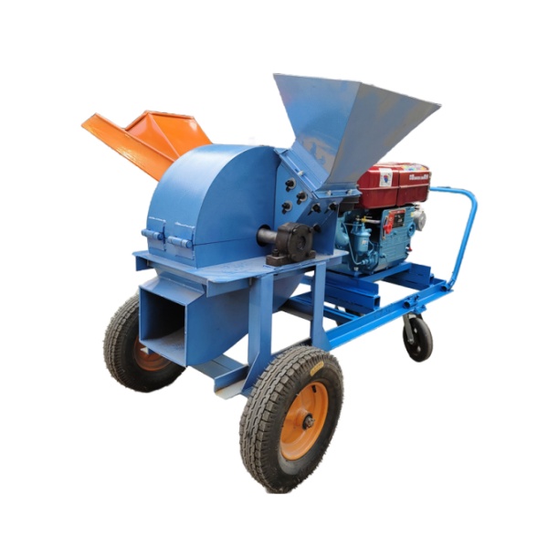 Wood sawdust machine with diesel engine